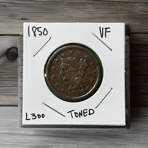 1850 Large Cent VF Raw Toned - Picture 1 of 2