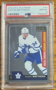 2016-17 O-Pee-Chee OPC Platinum Rookie RC Auston Matthews #151 PSA 10 Gem Mint - Bild 1 von 2
