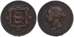 United Kingdom - Jersey 1/26 of A Shilling 1871 - Bronze, 4.6g, Ø 24.5mm Km#4 - Picture 1 of 1