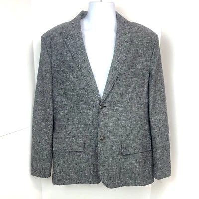Blazer Abrigo Deportivo Ligero Calce Ajustado Gris Jachs Hombres L 44R Mezcla de Lino 2 Botones Foto 1 de 4
