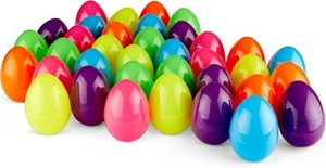 PREXTEX 72 Piece Plastic Easter Eggs Large - 3.5 Inch Empty Eggs Fillable with - Picture 1 of 6