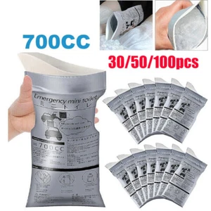 50/100PCS 700ml Disposable Emergency Urine Pee Bag Unisex Car Travel Toilet Bag - Picture 1 of 14