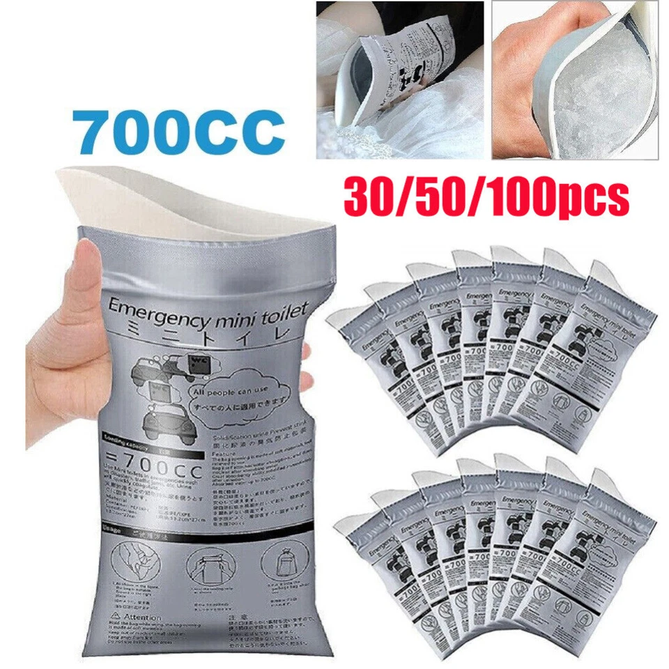 50/100PCS 700ml Disposable Emergency Urine Pee Bag Unisex Car Travel Toilet Bag - image 1 of 4