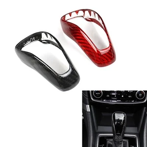 Black Carbon Fiber Gear Shift Knob Trim For Subaru Forester Outback XV 2018-2022 - Picture 1 of 6