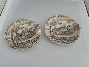 MYOTT ROYAL MAIL STAFFORDSHIRE ENGLAND 2er Set Untertassen COACHING SZENE - Bild 1 von 3