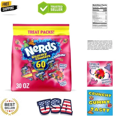 Delicious Rainbow Gummy Clusters - Paquete de 60 OZ Kit para Sweet Adventures Foto 1 de 4