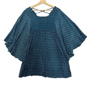 Vestido bohemio fluido Earthbound para mujer azul medio mini boho hippie - Imagen 1 de 9