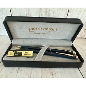 Pierre Cardin Paris New York Pen & Pencil Set Gray Matte Gold Trim - Picture 1 of 7