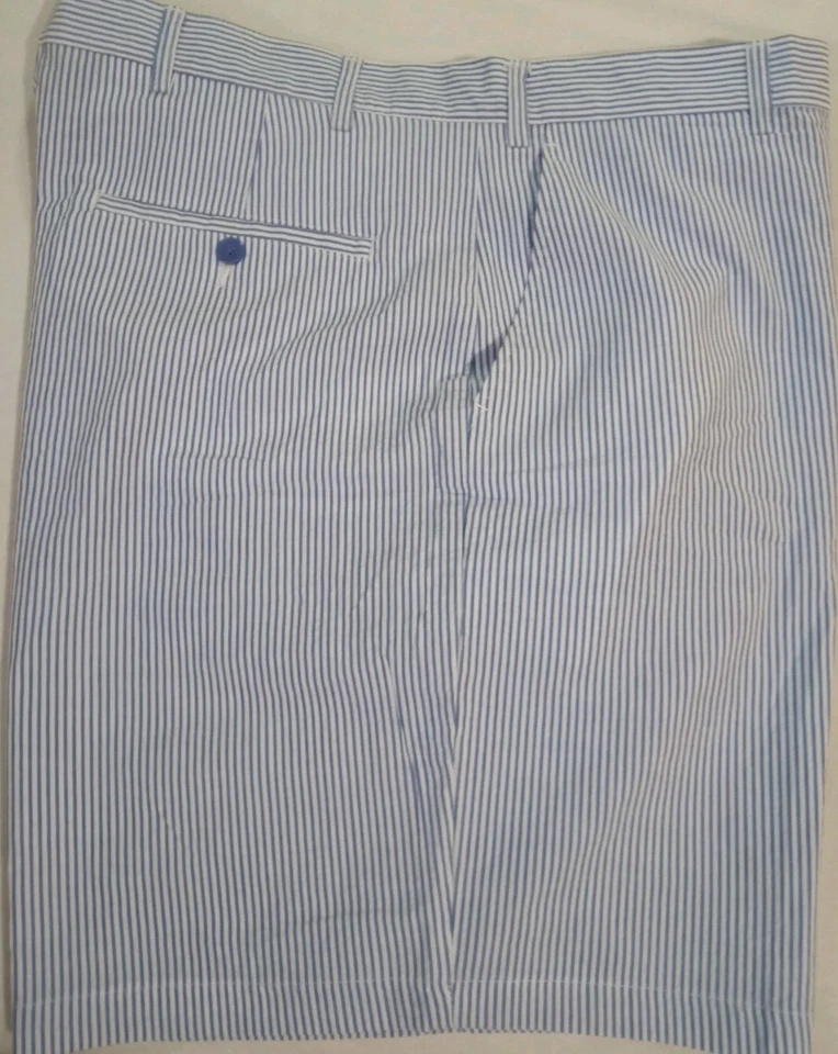 Pantalones Cortos JOHN BLAIR 42 Para Hombre Azul Blanco Rayas Algodón Bolsillos 8" Náutico  Foto 1 de 4