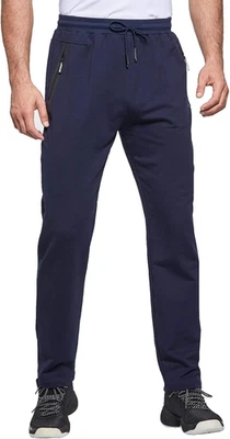 Pantaloni Tuta Uomo Sportivi Con Tasche Zip - Immagine 1 di 4