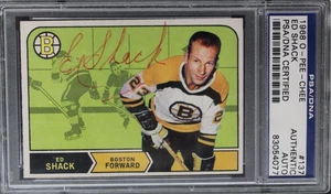 Ed Shack (d.2020) Boston Bruins Signed Autographed 1968 OPC #137 Card PSA - Picture 1 of 3