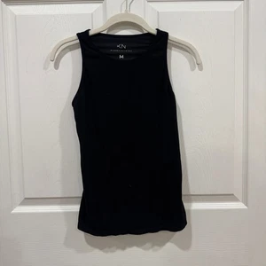 Klassy Network schwarzes geripptes Tanktop Damen ärmellos Freizeit integrierter BH M - Bild 1 von 9