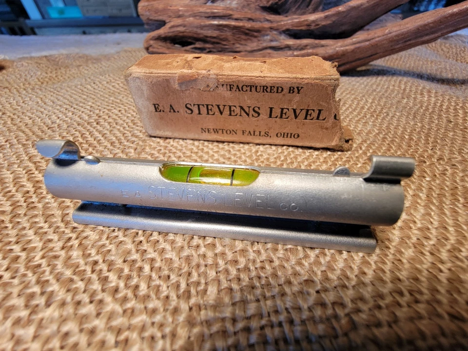 Antique Stevens Pocket Level & Origional Box  - Image 1 of 4
