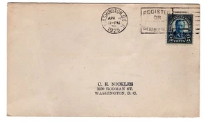 #586 Roosevelt 5c Ersttagsbrief 1925 Washington DC - Nickles - Bild 1 von 2