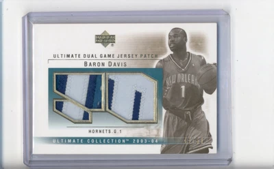PARCHE JERSEY BARON DAVIS 2003-04 Upper Deck UD Ultimate doble usado en juegos sp/50 Foto 1 de 2