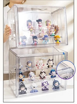 Caja de exhibición de figuras de acrílico transparente soporte de figuras de juguete vitrinas Foto 1 de 4