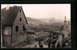 Foto-AK Öschelbronn, Großbrand, Trümmer  - Picture 1 of 2