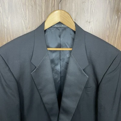 Traje Chaqueta Pierre Balmain Esmoquin Para Hombre 44L Negro Sólido 100% Lana Pura Un Botón Foto 1 de 4