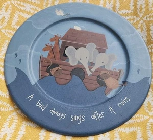 Hearthside Collection Noah's Ark Decorative Wooden 11" Plate Michelle Kildow - Picture 1 of 6