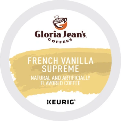 Gloria Jean's French Vanilla Supreme, Keurig Single Serve K-Cup Pods, 24 Count