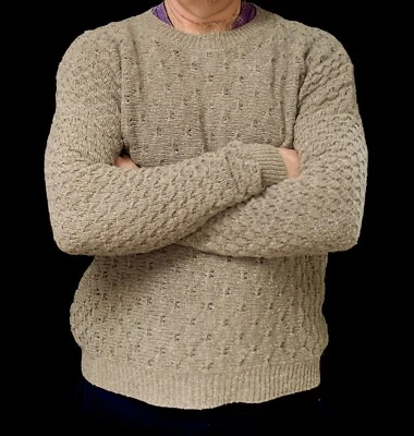 Vince мужской маленький (бегает большой) свитер пуловер шерсти Yak смесь серо-коричневый экипаж - Изображение 1 из 4