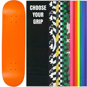 Skateboard Deck Pro 7-Ply Canadian Maple NEON ORANGE With Griptape 7.5" - 8.5" - Picture 1 of 20