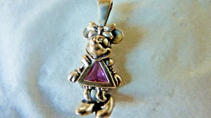 Charm © Disney Minnie Mouse Sterling Silver purple stone belly Pendant - Picture 1 of 3