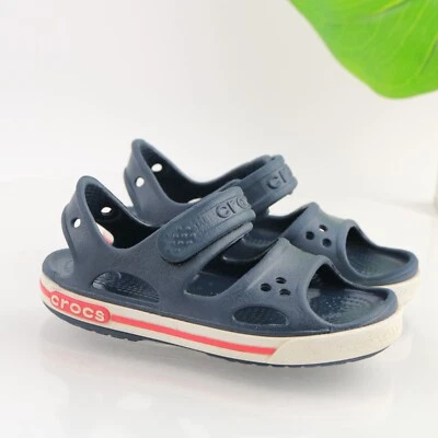 CROCS Boys Crocband II Sandal Size C 11 Big Kid 5y+ Navy Blue Adjustable Strap - Image 1 of 4