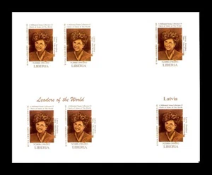 Liberia 1999 Letonia Presidente Vaira Frike Vaiberga Imperf Bloque MNH (BR) - Imagen 1 de 1