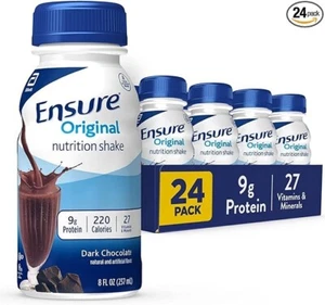 Ensure Original Dark Chocolate Nutrition Shake | Meal Replacement Shake | 24 Pac - Picture 1 of 7
