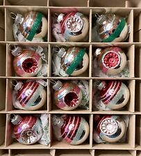 Shiny Brite Christopher Radko Christmas 12 Ornaments Indents & Rounds MEDIUM