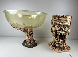 Zombie Chip & Dip Party Bowl Haunted Halloween Horror Scary 1990's Spencer VTG - Picture 1 of 24