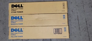 LOT OF 3 GENUINE DELL 5100cn Toners Cyan Magenta Yellow GG578 GG579 HG308 NIB - Picture 1 of 1