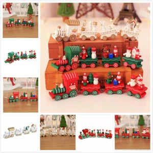 Navidad Madera Tren Decoración Papá Noel Muñeco de Nieve Navidad Adornos Decoración Hogar Regalo - Imagen 1 de 24