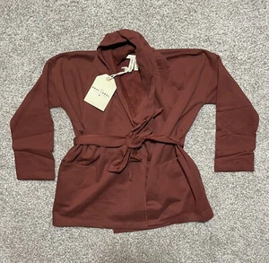Gray Label Kids Organic Clothing Chunky Cardigan Sweater Burgundy Size 3-4y - Picture 1 of 6