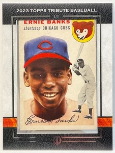 2023 TOPPS TRIBUTE 1954 TOPPS #94 ERNIE BANKS 1/1 ROOKIE BUYBACK ORIGINAL - Picture 1 of 3