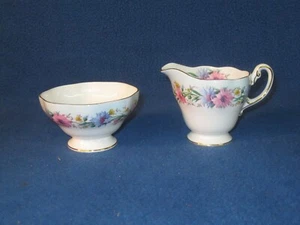 Vintage 1850 EB Foley cornflower cream and sugar bowl set - Picture 1 of 5