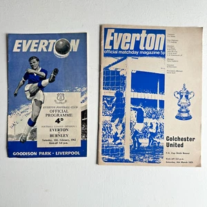 Everton Football Programmes x 2 Burnley 1962 Colchester United 1971 - Picture 1 of 4