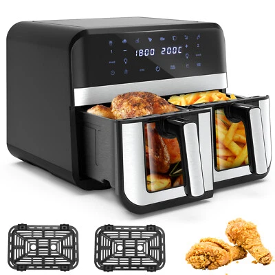 OYAJIA 9L Doppel Heißluftfritteuse Dual Air Fryer Digital Heißluft-Fritteuse Sumpkltmfa