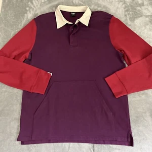 Fielder Bonobos Long Sleeve Rugby Polo Shirt Mens Medium Color Block W/ Pocket - Picture 1 of 10