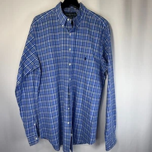 Ralph Lauren Classic Fit Blue Plaid Mens LT Preppy Academia - Picture 1 of 7