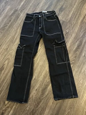 Vintage Hot Topic Aphrodite Pants Women 30x32 Black Cargo Wide Leg Y2K 90s 😳🔥 - Image 1 of 4