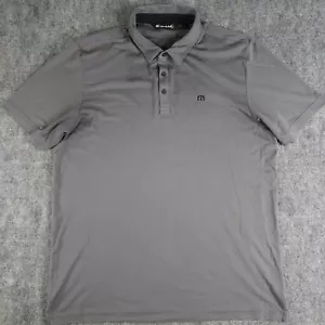 Travis Mathew Polo Shirt 2XL Gray Solid Pima Cotton Polyester Golf Short Sleeve - Picture 1 of 9