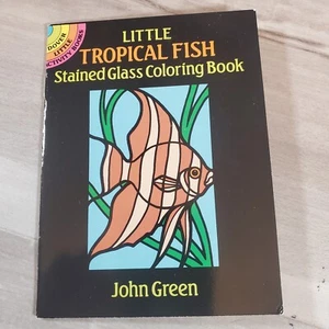 Dover Stained Glass Coloring Book John Green Tropical Fish Vintage Translucent  - Picture 1 of 12