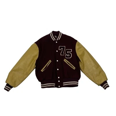 Vintage Varsity Letterman Jacket Wool Leather 70’s Marengo Indians High School - Image 1 of 4