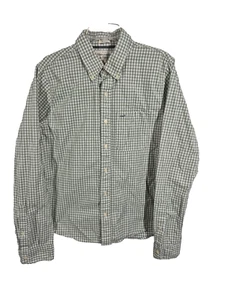 Abercrombie & Fitch Shirt Mens XL Green Gingham Check Muscle Button Down - Picture 1 of 7