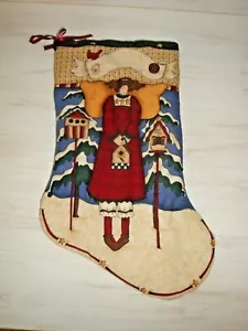 Handgefertigter 16 Zoll gesteppter Weihnachtsstrumpf Engel - Bild 1 von 3