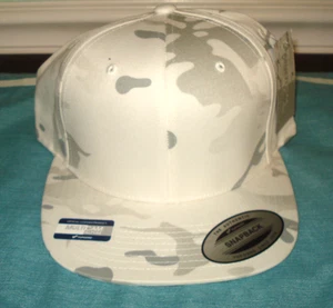 The Classics Yupoong Snapback Trucker Hat Gray /White Multi Camo Cap New - Picture 1 of 3