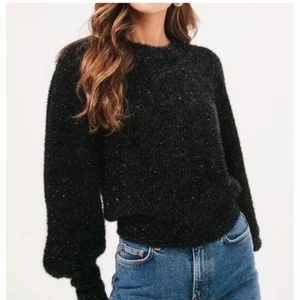 ASTR The Label Black Shimmer Sparkle Dazzling Arlene Fuzzy Sweater Size Small S - Picture 1 of 5