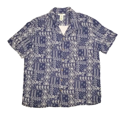 Hiroshi Kato The Wrench Waffle Shirt Hawaiian Aloha Mens XL Blue Bandana USA - Image 1 of 4